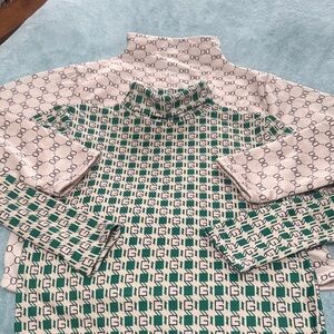 Designer Patterned  turtleneck Shirt Set